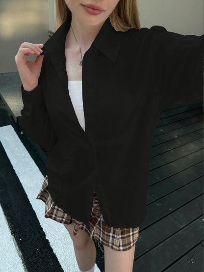 Dames - Elegante Blouse - Lichtgewicht Polyester - Kantoor Kleding - Tijdloze Stijl