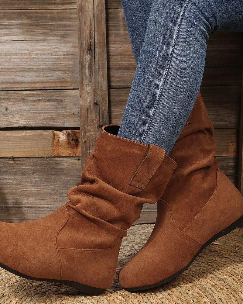 Enkellaarsjes - Vrouwen - Suede - Effen Kleur - Laarsjes