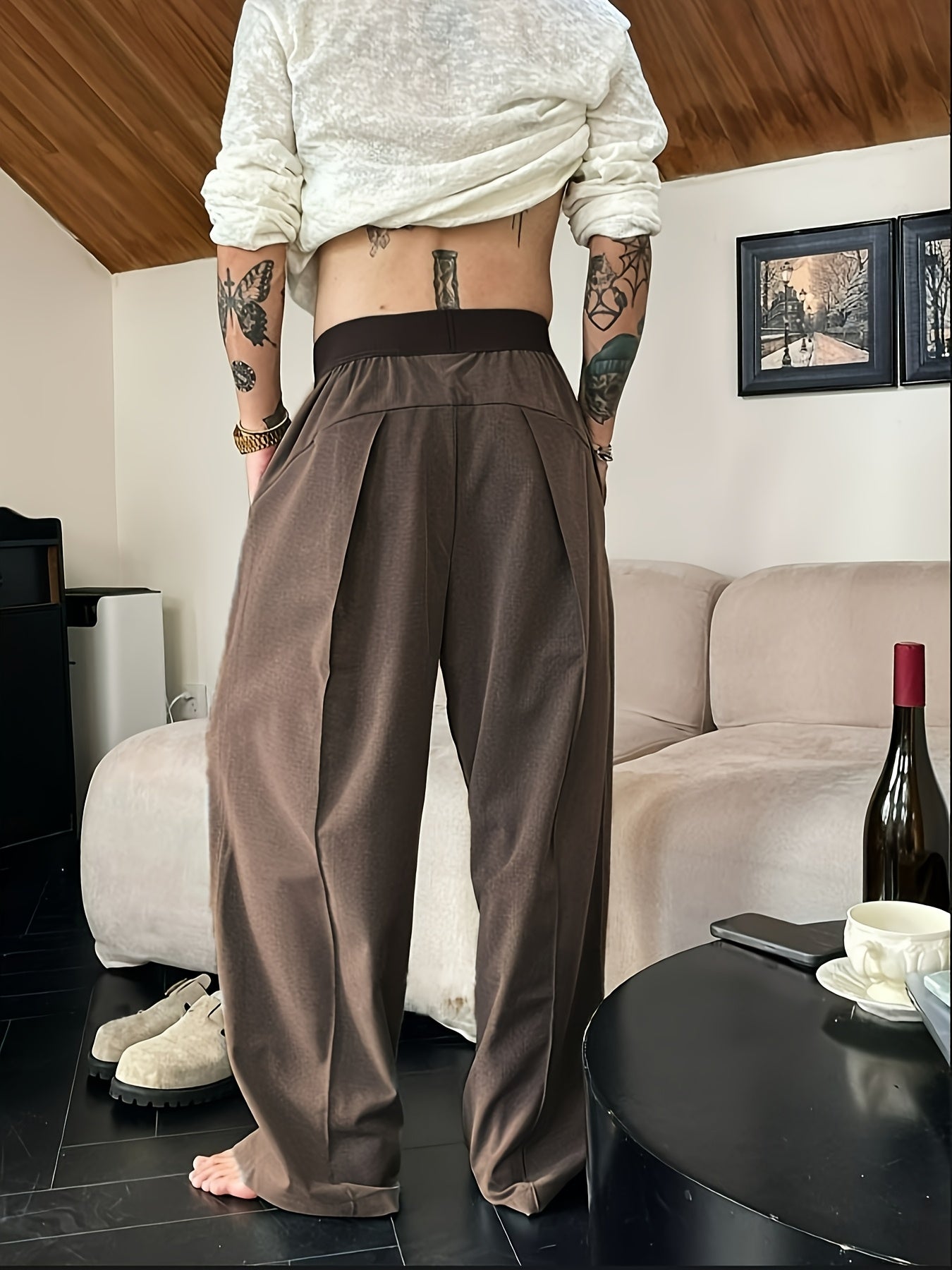 Mannen - Casual Loose Fit Herenbroek - Elastische Tailleband - Comfortabele Vrijetijdskleding - Stijlvolle Casual Broek