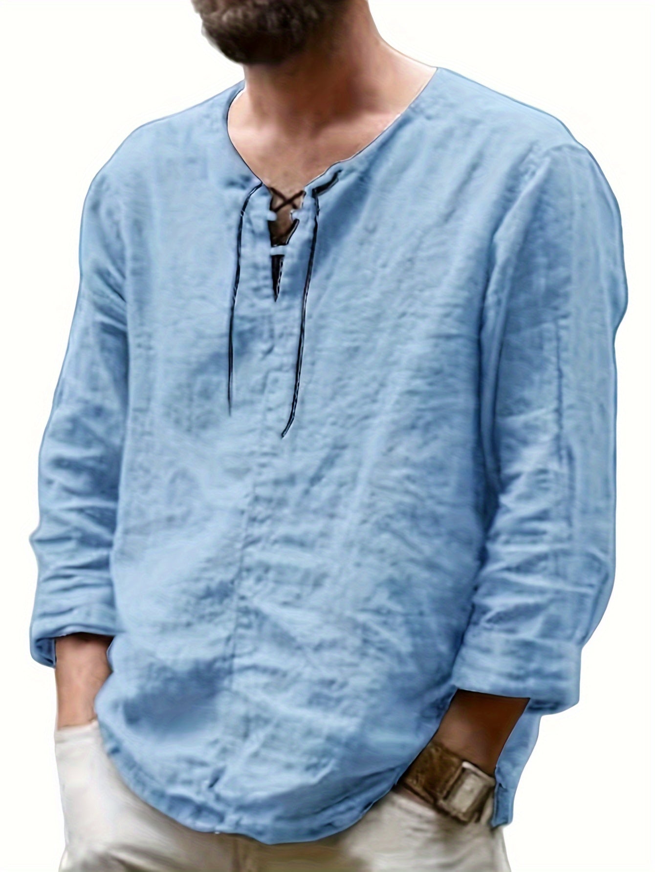 Mannen - Casual Hemd - Katoen-Linnen Mix - Lange Mouwen - Perfect voor Vrije Tijd - ARNE STYLING