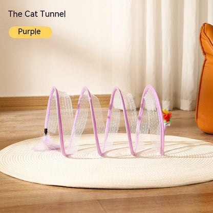 CATFUN - Vouwbare S-vormige kattentunnel voor speelplezier en comfort