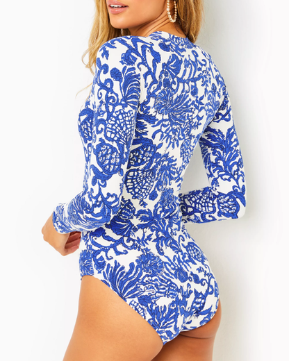 Badpak - Dames - Spandex en Polyester - Zomer Vakantie - Met Rits en Print