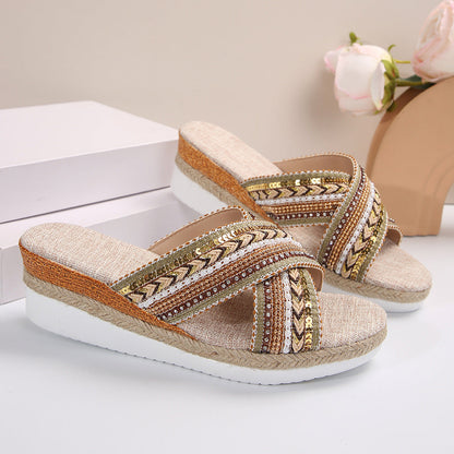 Sleehak Sandalen - Dames - Comfortabele Zool - Zomer Mode - ELLEN EDGE