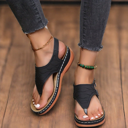 Vrouwen - Sleehak Sandalen - Verstelbaar Enkelbandje - Comfortabele Zomer Schoenen - ZOMER STIJL