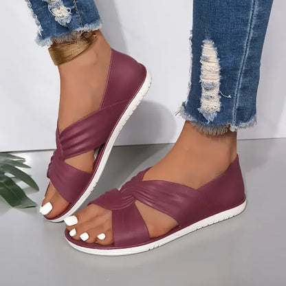 Vrouwen - Knoopontwerp Sandalen - Comfortabele Zomer Slides - Ideale Zomerschoenen - LUCIA