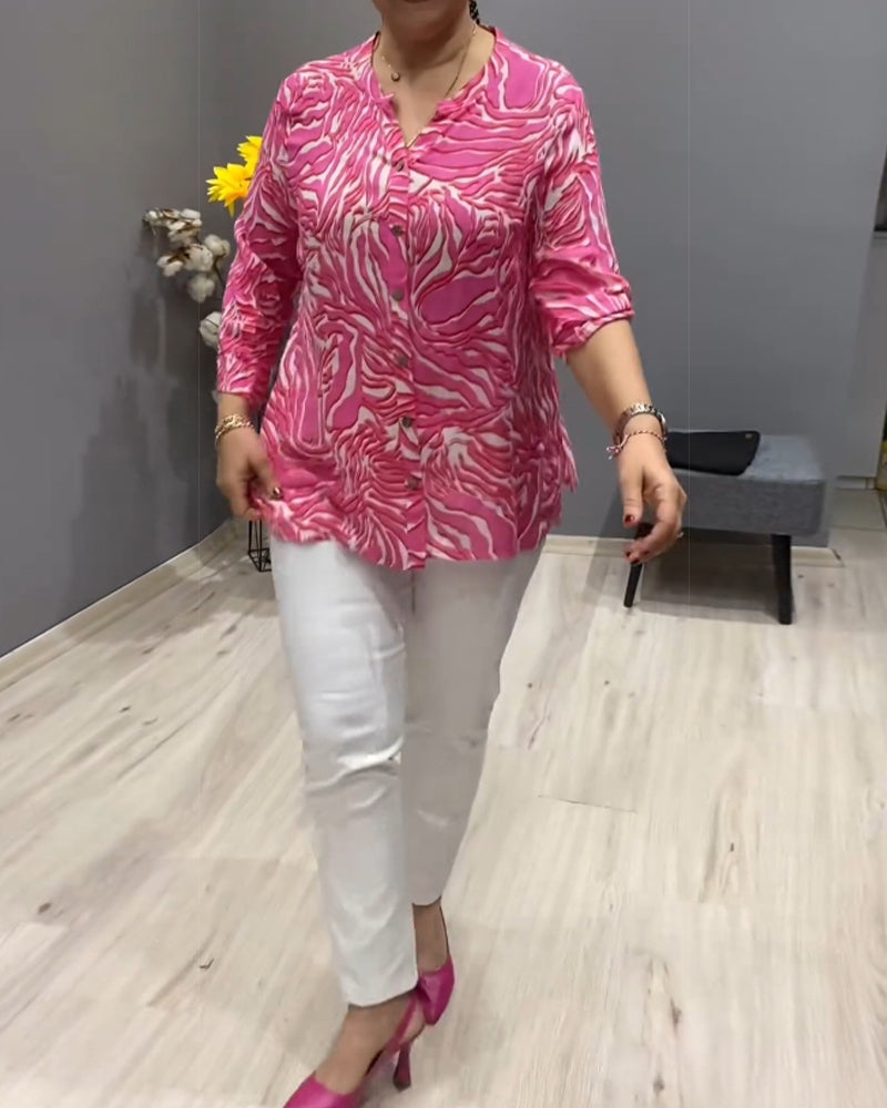 Bedrukt Shirt - Mannen - Katoenblend - Dagelijks Gebruik - Trendy Stijl