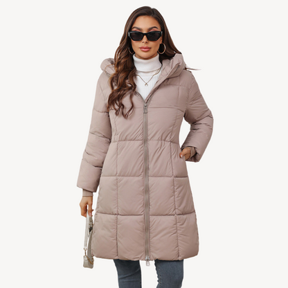 Puffer Jas - Dames - Capuchon en Rits - Lange Dames Puffer