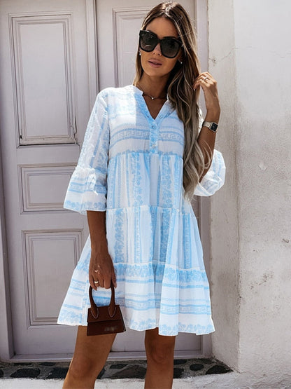 Vrouwen - Boho Zomerjurk - Lichtgewicht Stof - Ademend Ontwerp - ZOMERFLAIR