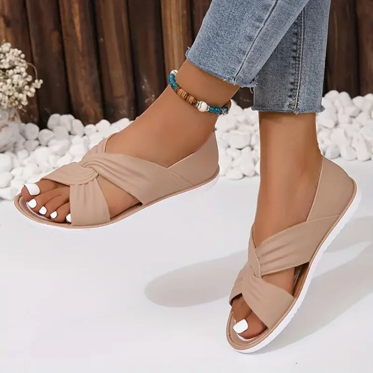 Vrouwen - Knoopontwerp Sandalen - Comfortabele Zomer Slides - Ideale Zomerschoenen - LUCIA