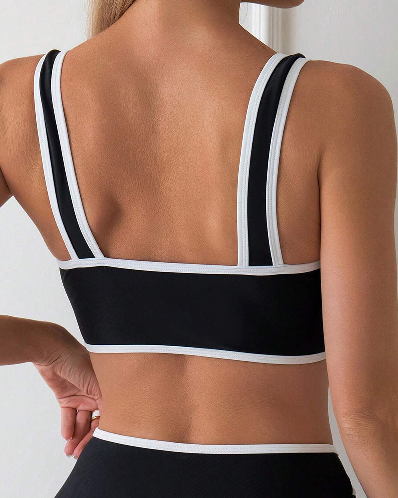 Tweedelig Badpak - Vrouwen - Kleurblok Ontwerp - Strandmode - MODERNE STIJL