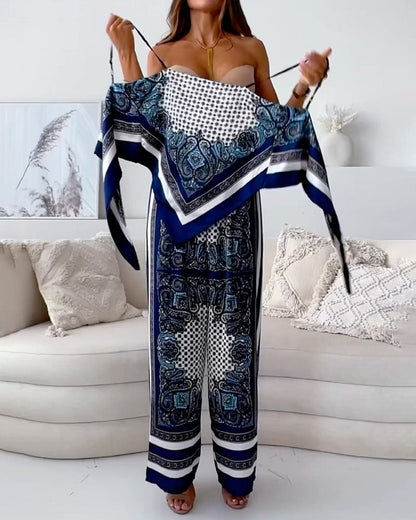 Vrouwen - Tweedelige Set - Comfortabele Stof - Zomer Outfit - STIJLVOLLE PAISLEY