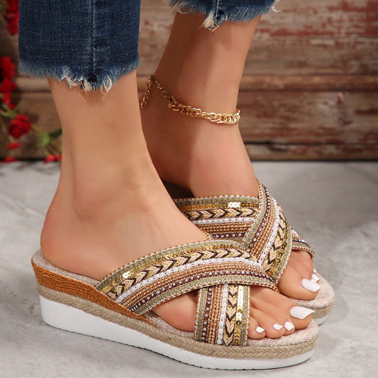 Sleehak Sandalen - Dames - Comfortabele Zool - Zomer Mode - ELLEN EDGE