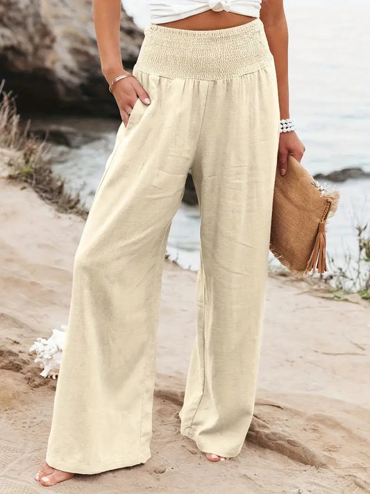 Damen - Elastische Taille Broek - Polyester Spandex Mix - Comfortabele Mode - Ciska Design