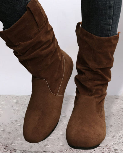 Enkellaarsjes - Vrouwen - Suede - Effen Kleur - Laarsjes