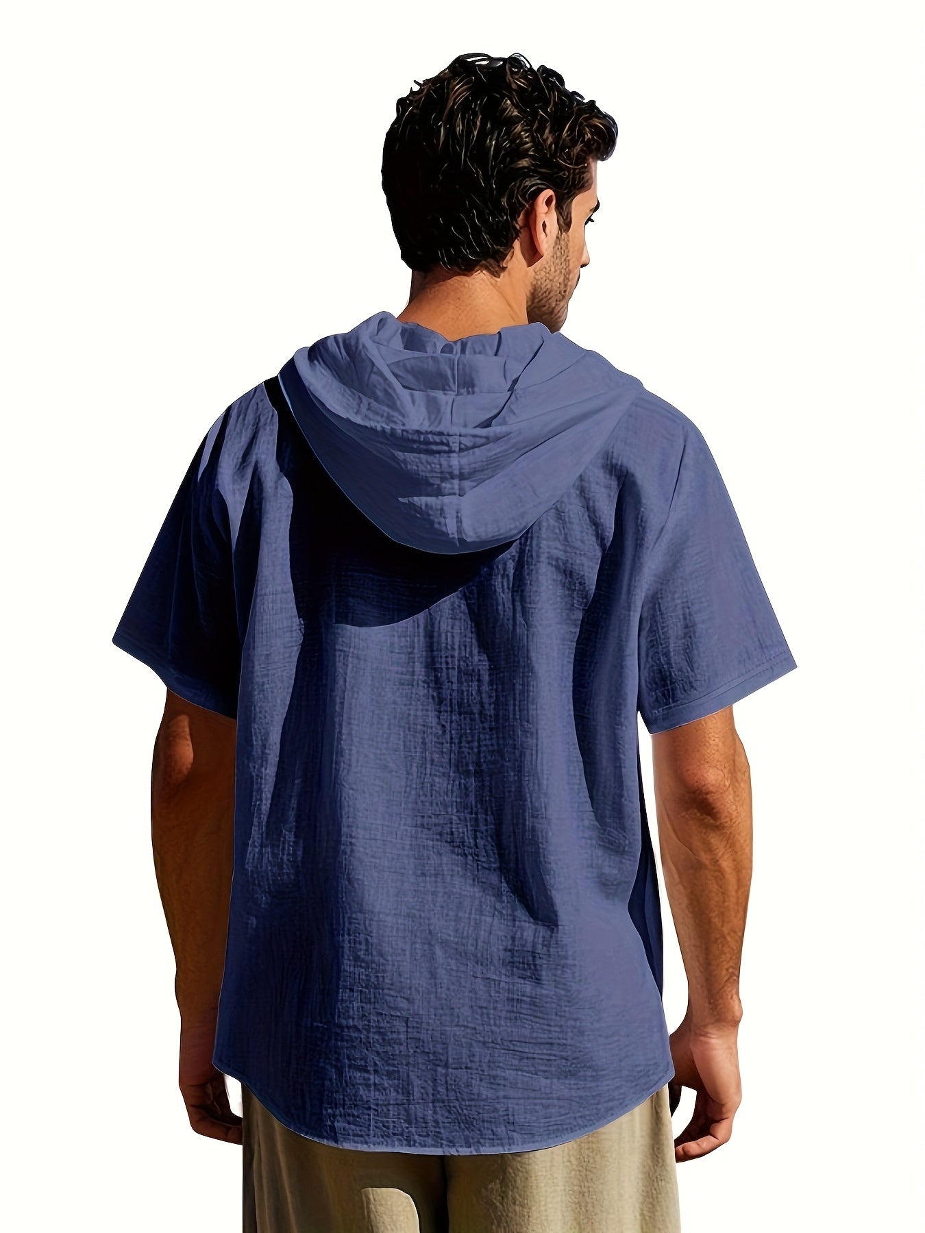 Heren - Lichtgewicht Hemd met Capuchon - Ademend Linnen - Casual en Comfortabel - ZOMERSTIJL