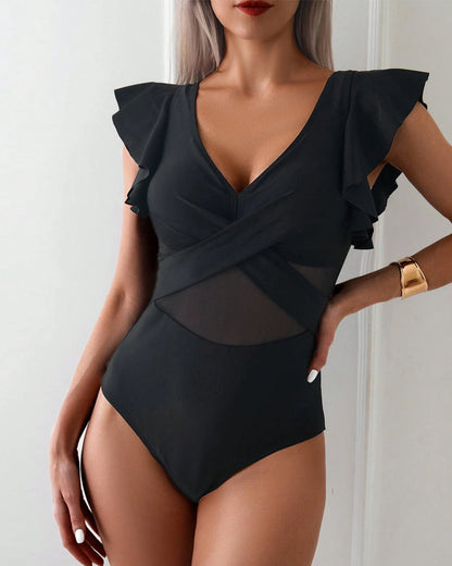 Badpak - Dames - Mesh Materiaal - Zomer Mode - Elegant Ruffles