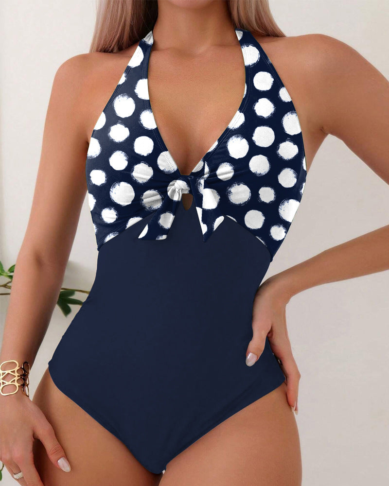 Badpak - Vrouwen - Spandex en Polyester - Vakantie Mode - Polkadot Stijl