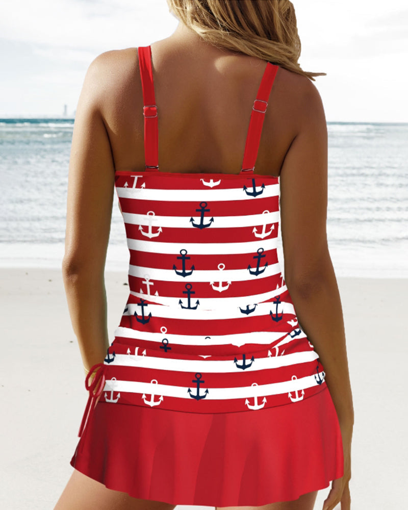 Badpakset - Vrouwen - Spandex en Polyester - Zomer Mode - Gestreepte Print
