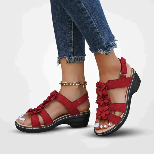Zomerse Sandalen - Dames - Comfortabel Ontwerp - Bloemdetail - GABY SANDALEN