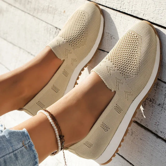 Vrouwen - Casual Slip-On Wandelschoenen - Ademend Mesh - Lichtgewicht Comfort - BREEZA