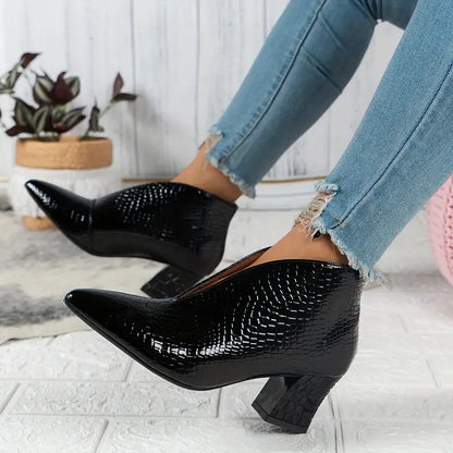 Stiletto Enkellaarzen - Dames - Kroko Patroon - Stijllaars