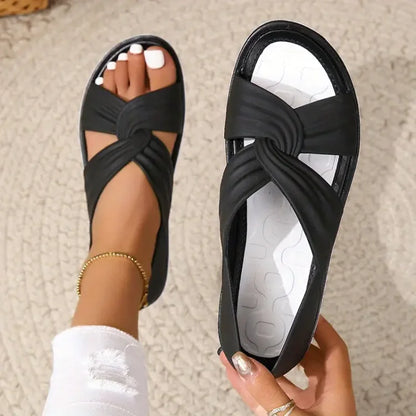 Vrouwen - Knoopontwerp Sandalen - Comfortabele Zomer Slides - Ideale Zomerschoenen - LUCIA