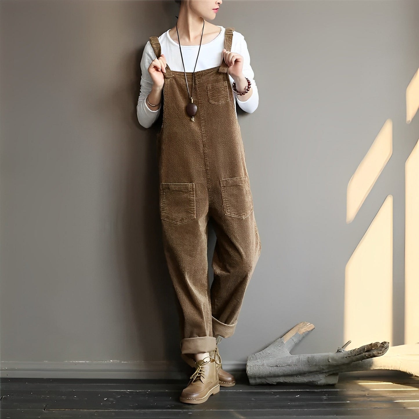 Ribfluwelen dames tuinbroek met relaxte pasvorm – LINA CORD