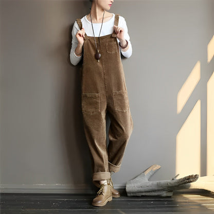 Ribfluwelen dames tuinbroek met relaxte pasvorm – LINA CORD