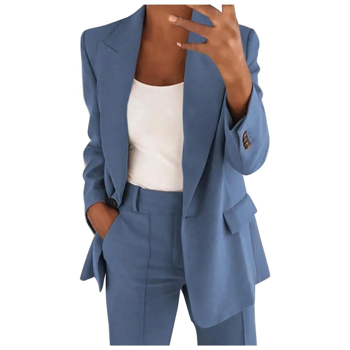 Blazer Broek Set - Vrouwen - Effen - Kantoorpak - Kantoorstijl