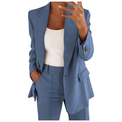 Blazer Broek Set - Vrouwen - Effen - Kantoorpak - Kantoorstijl