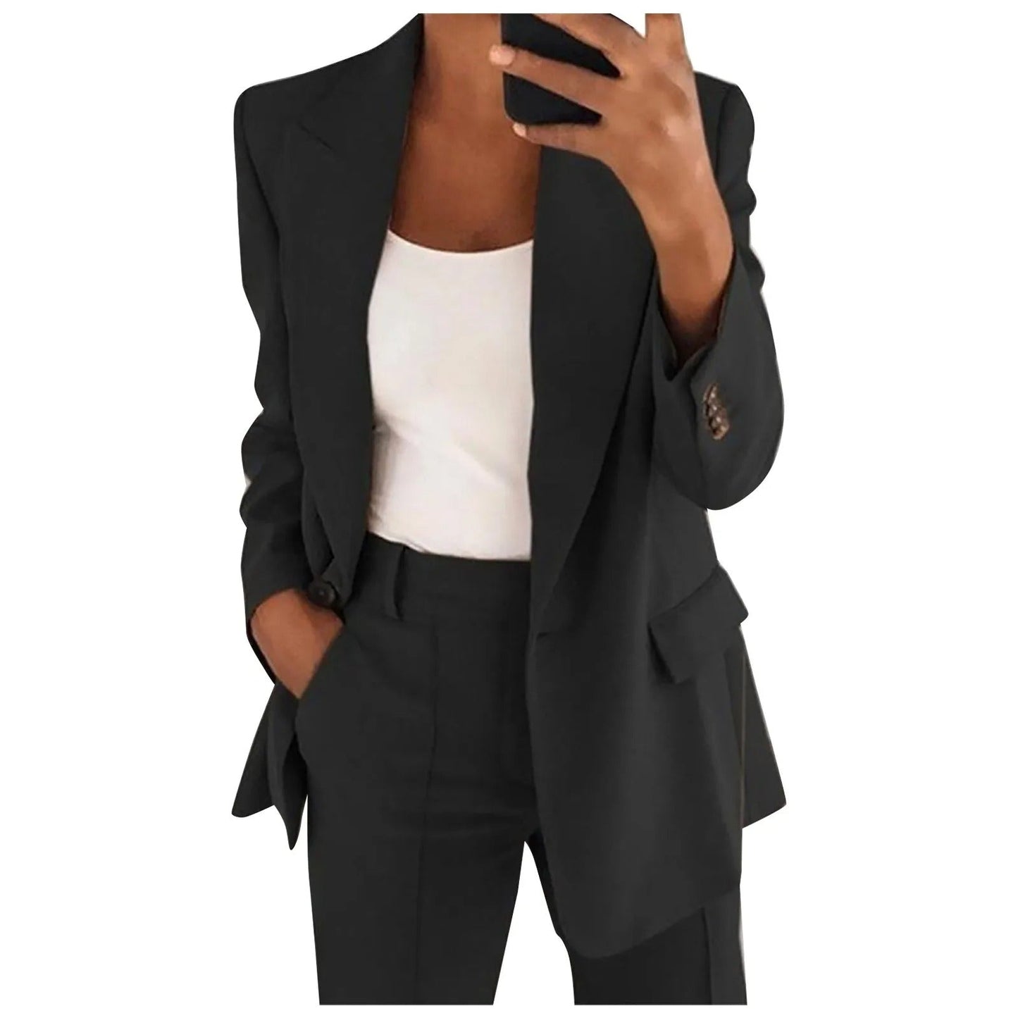 Blazer Broek Set - Vrouwen - Effen - Kantoorpak - Kantoorstijl