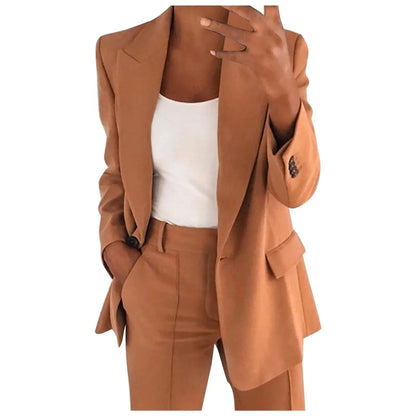 Blazer Broek Set - Vrouwen - Effen - Kantoorpak - Kantoorstijl