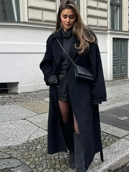 Mantel - Dames - Oversized Lange - Dubbele Knopen - Mantel