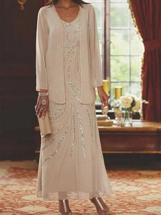 Dames - Gelaagde Avondjurk - Transparante Laag - Luxe Kleding - REBEKA EDGE