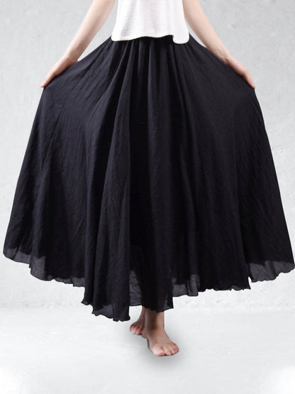 Linnen dames maxi-rok met elastische taille – Elowyn AirSkirt