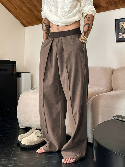 Mannen - Casual Loose Fit Herenbroek - Elastische Tailleband - Comfortabele Vrijetijdskleding - Stijlvolle Casual Broek
