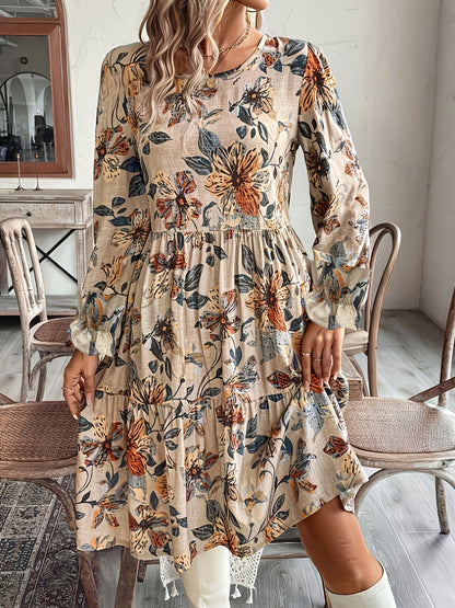 Vrouwen - Bloemenprint Jurk - Losse Pasvorm - Casual Vakantiekleding - ALIDA DRESS