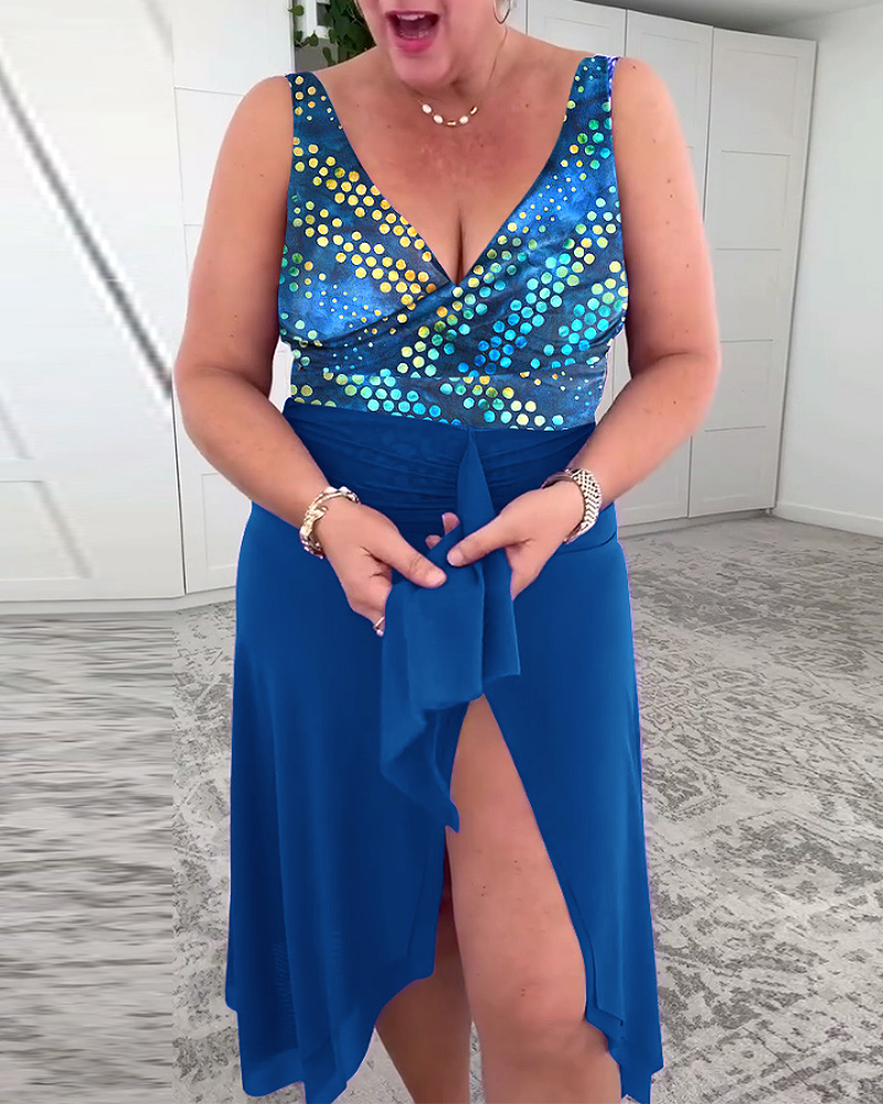 Badpak - Dames - 15% Spandex 85% Polyester - Polka Dot Print - Vakantie Mode