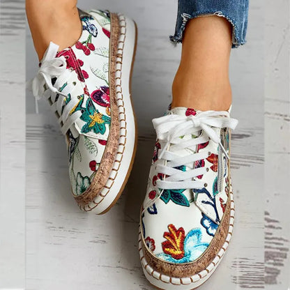 Dames - Geborduurde Canvas Sneakers - Ademend en Lichtgewicht - Casual Zomerschoen - PETAL WALK