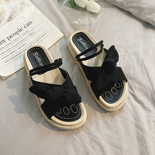 Elegante dames sandalen met strikdetail en zachte bandjes – LÉA CHARM