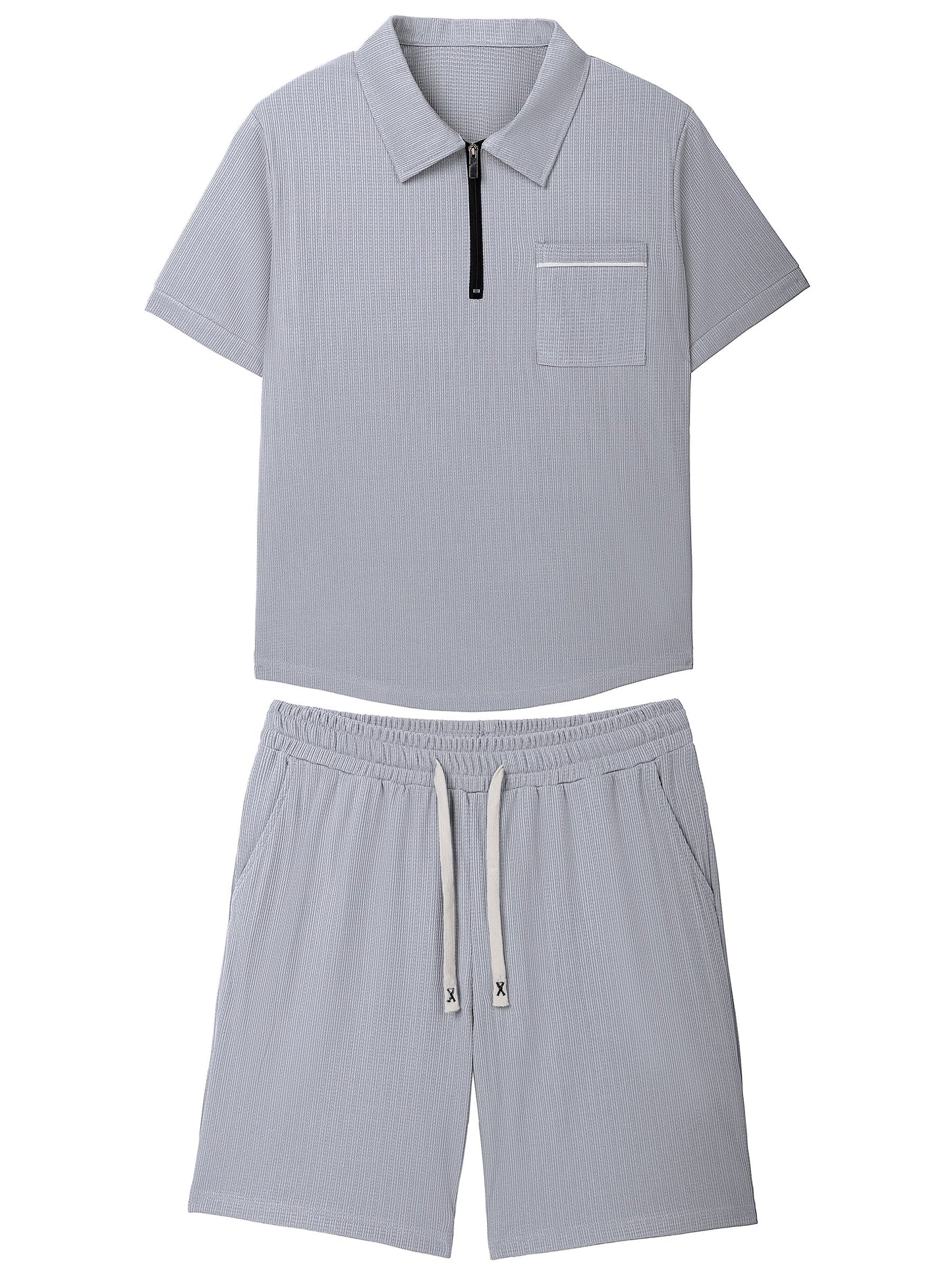 Heren - 2-delige Zomerpolo Set - Ademend Materiaal - Casual Outfit - ZOMERSTIJL