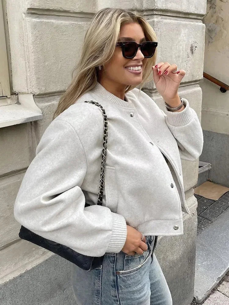 Bomberjack - Dames - Met Drukknopen - Cropped Bomber - Nova