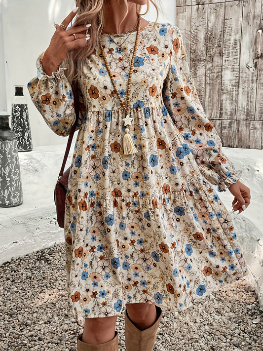 Vrouwen - Bloemenprint Jurk - Losse Pasvorm - Casual Vakantiekleding - ALIDA DRESS