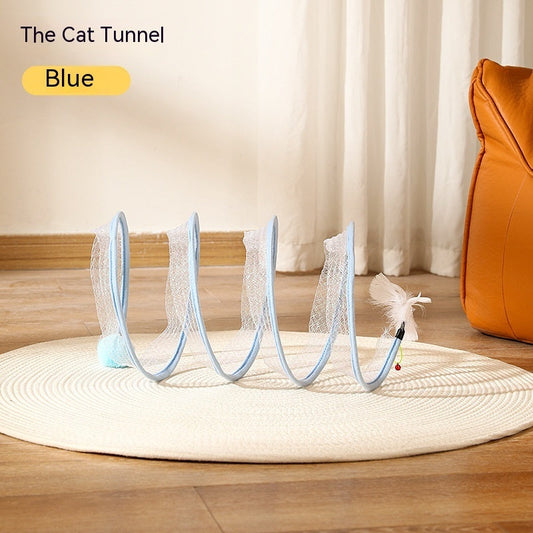 CATFUN - Vouwbare S-vormige kattentunnel voor speelplezier en comfort