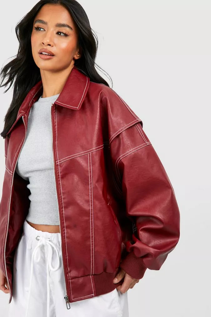 Bomberjas - Vrouwen - Leer - Dames Bomber - Moderne Bomber
