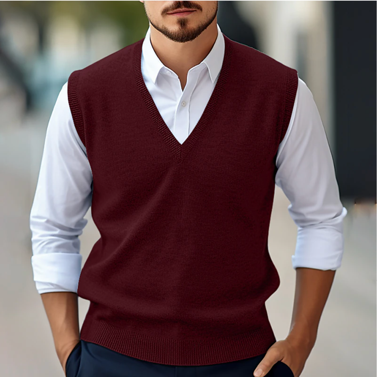 Heren Spencer met V-Hals en Strak Aansluitend Ontwerp voor Elegante Kleding – EMMERICH CLASSIC