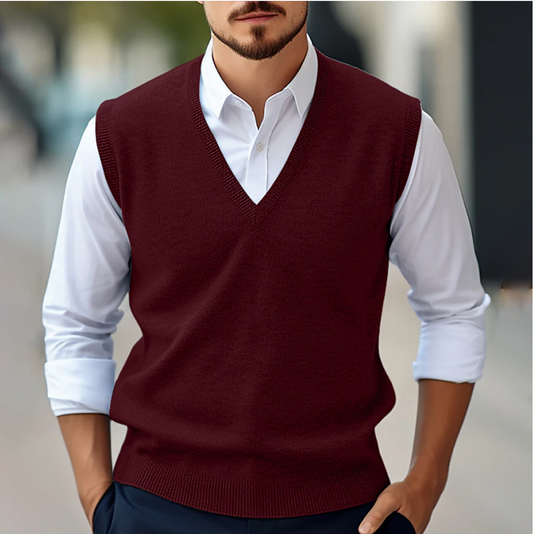 Heren Spencer met V-Hals en Strak Aansluitend Ontwerp voor Elegante Kleding – EMMERICH CLASSIC