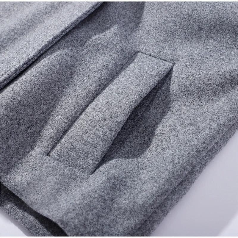 Jas - Dames - Wolblend Hoge Kraag - Wolblend Jas - Chique