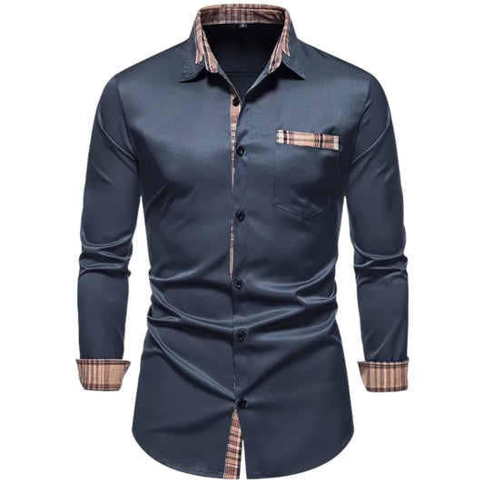 RENO - Slim fit overhemd met stijlvolle ruitaccenten