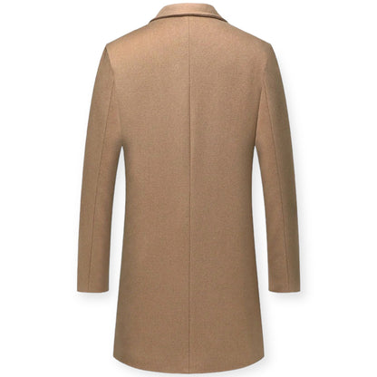 HARRISON – Lange herenjas met knoopsluiting voor een klassieke en verfijnde look